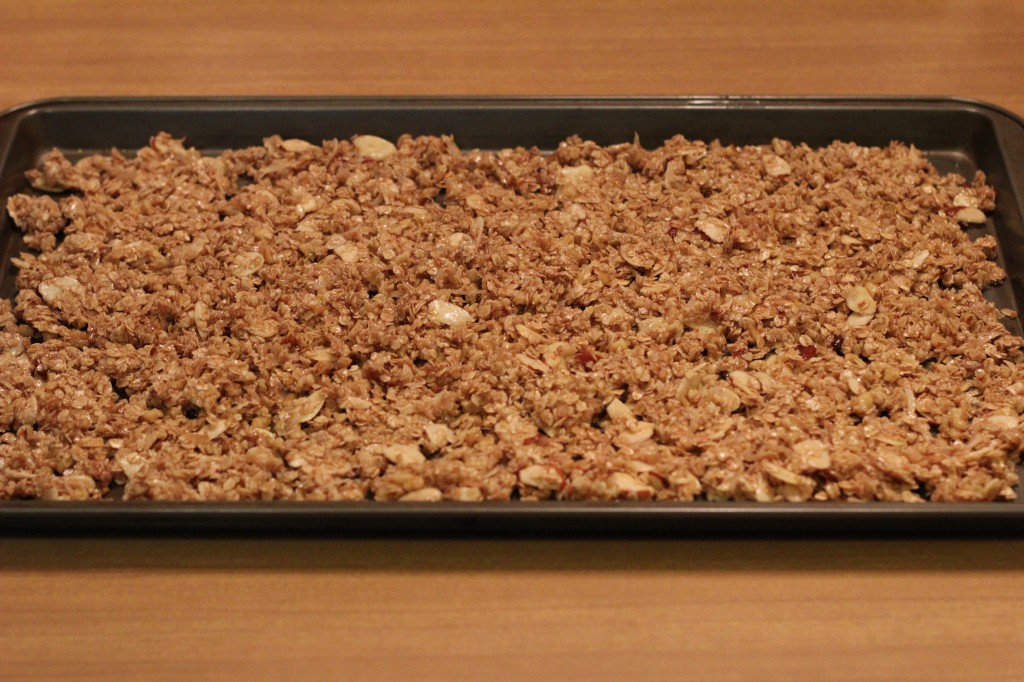 how to spread walnut granola 