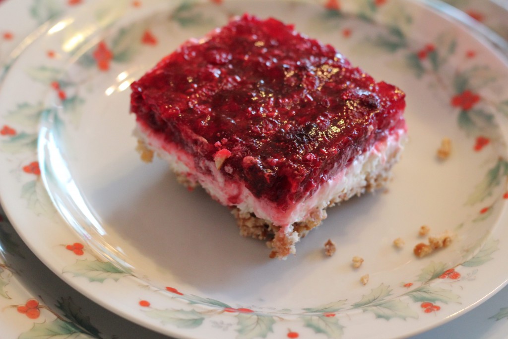 Raspberry Cheesecake Salad with Pretzel Crust