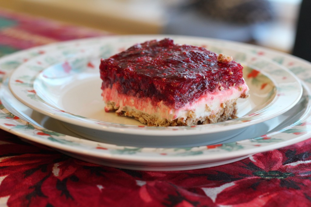 Pretzel layered cheesecake with raspberries pinterest