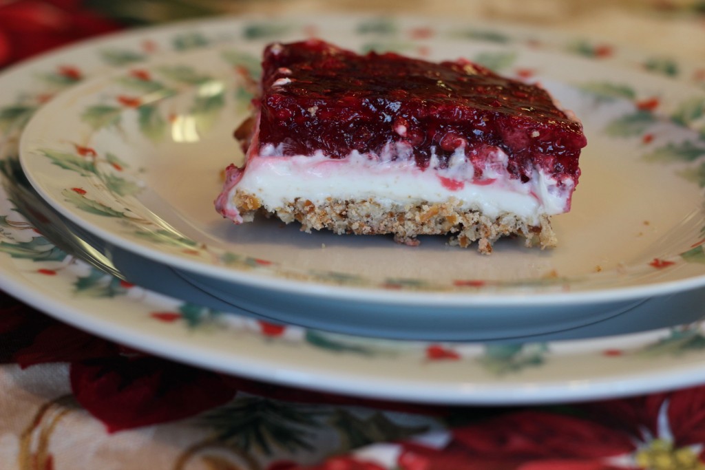 Red & white pudding dessert cake